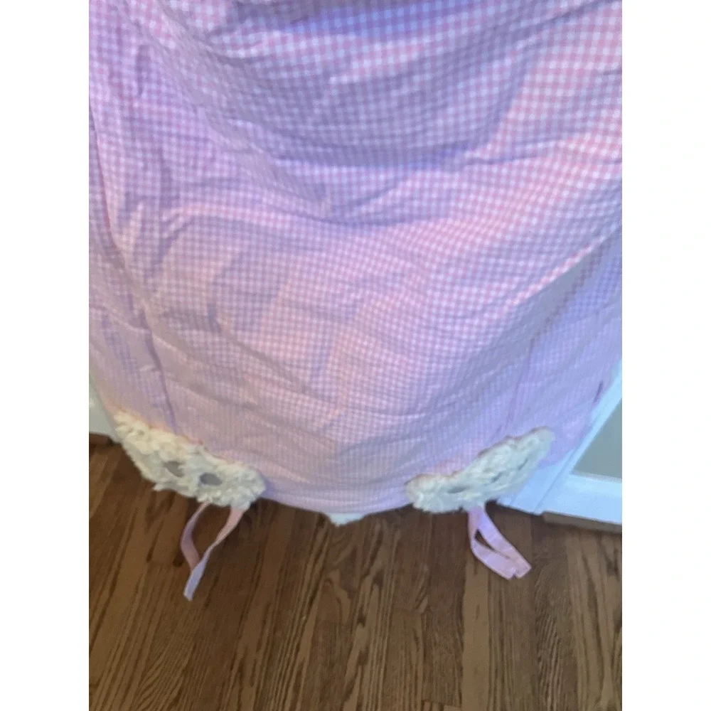 Pottery Barn Kids Shaggy Head Puppy Dog Whimsical Sleeping Bag Pink Gingham